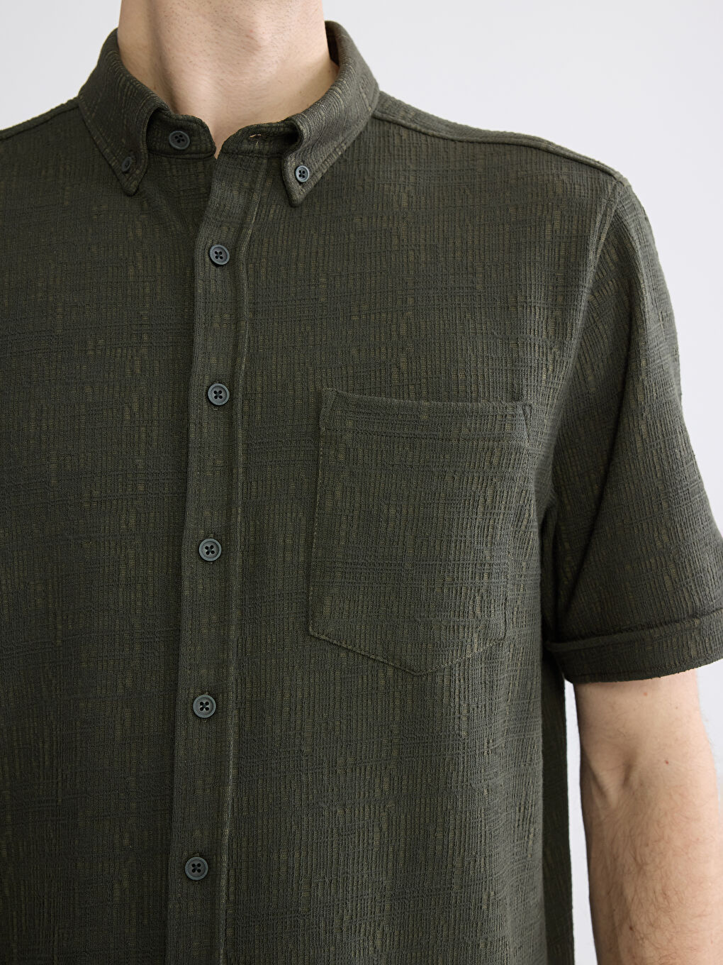 Haki Regular Fit Erkek Gömlek-2