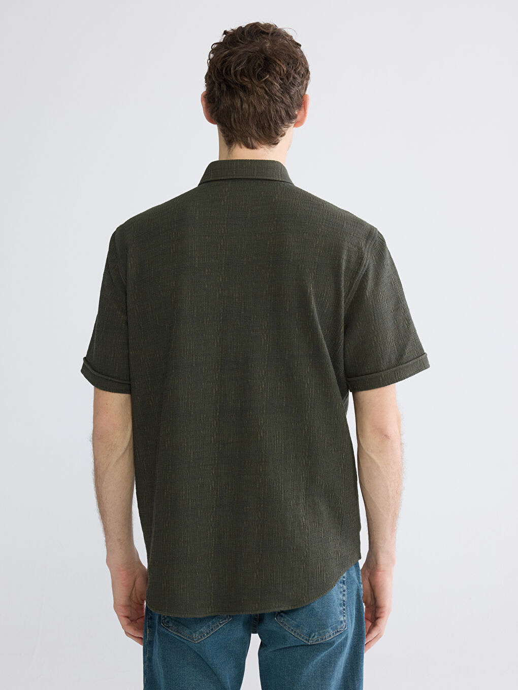 Haki Regular Fit Erkek Gömlek-3