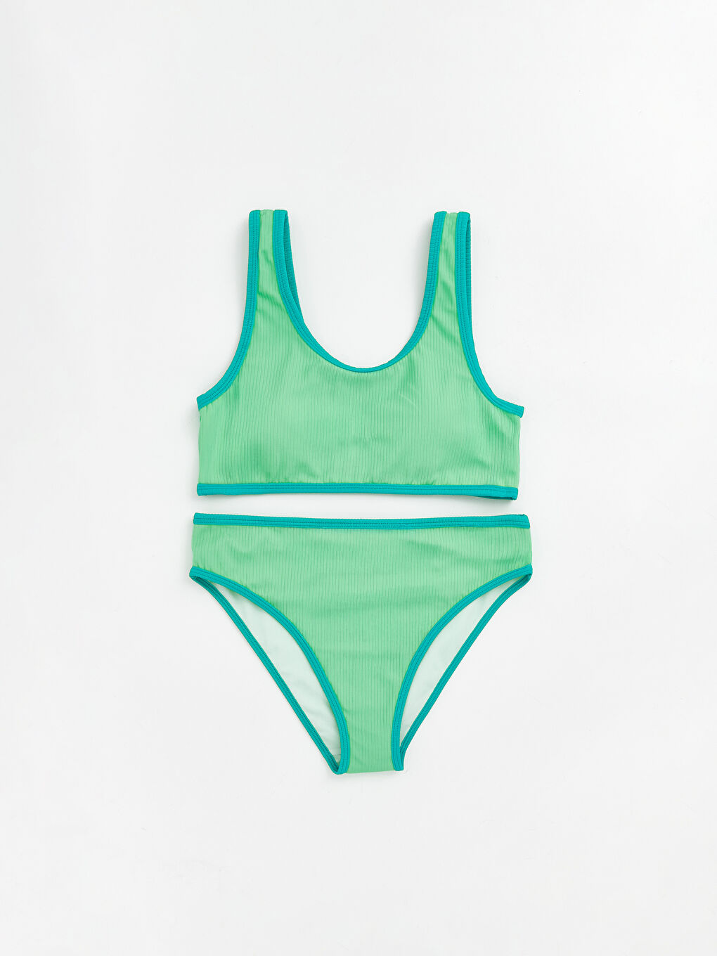 Yeşil UYaka Fitilli Kız Çocuk Bikini