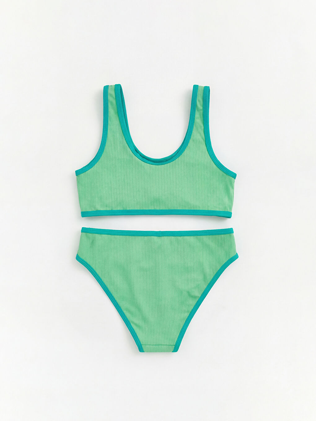 Yeşil UYaka Fitilli Kız Çocuk Bikini-1