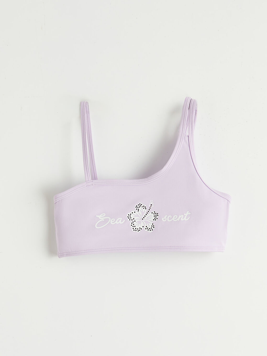 Lila Baskılı Kız Çocuk Etekli Bikini-1