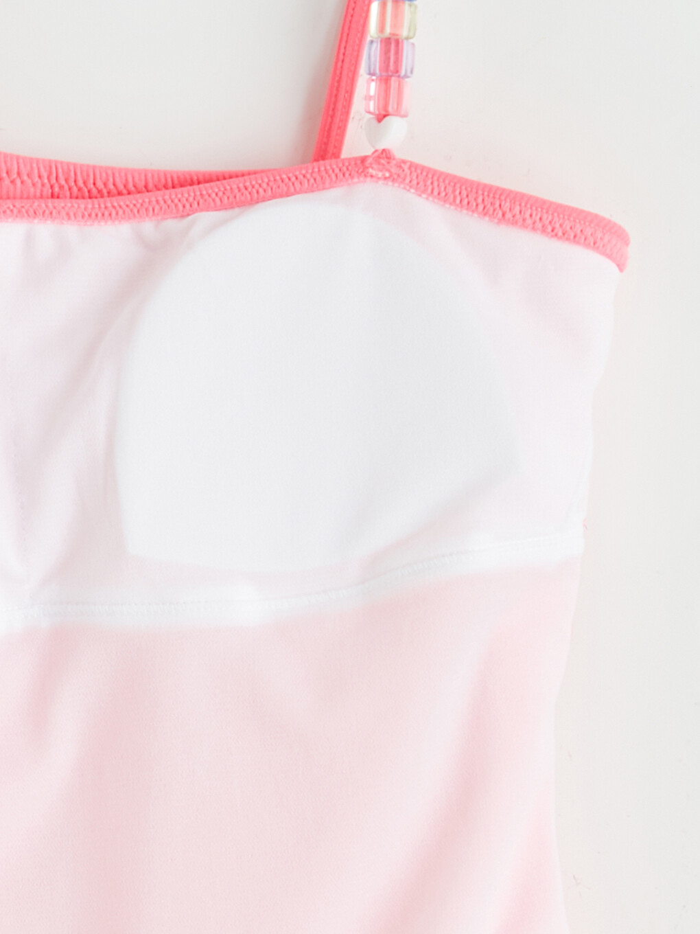 Pembe Pencere Detaylı Tek Omuz Kız Çocuk Mayo-1