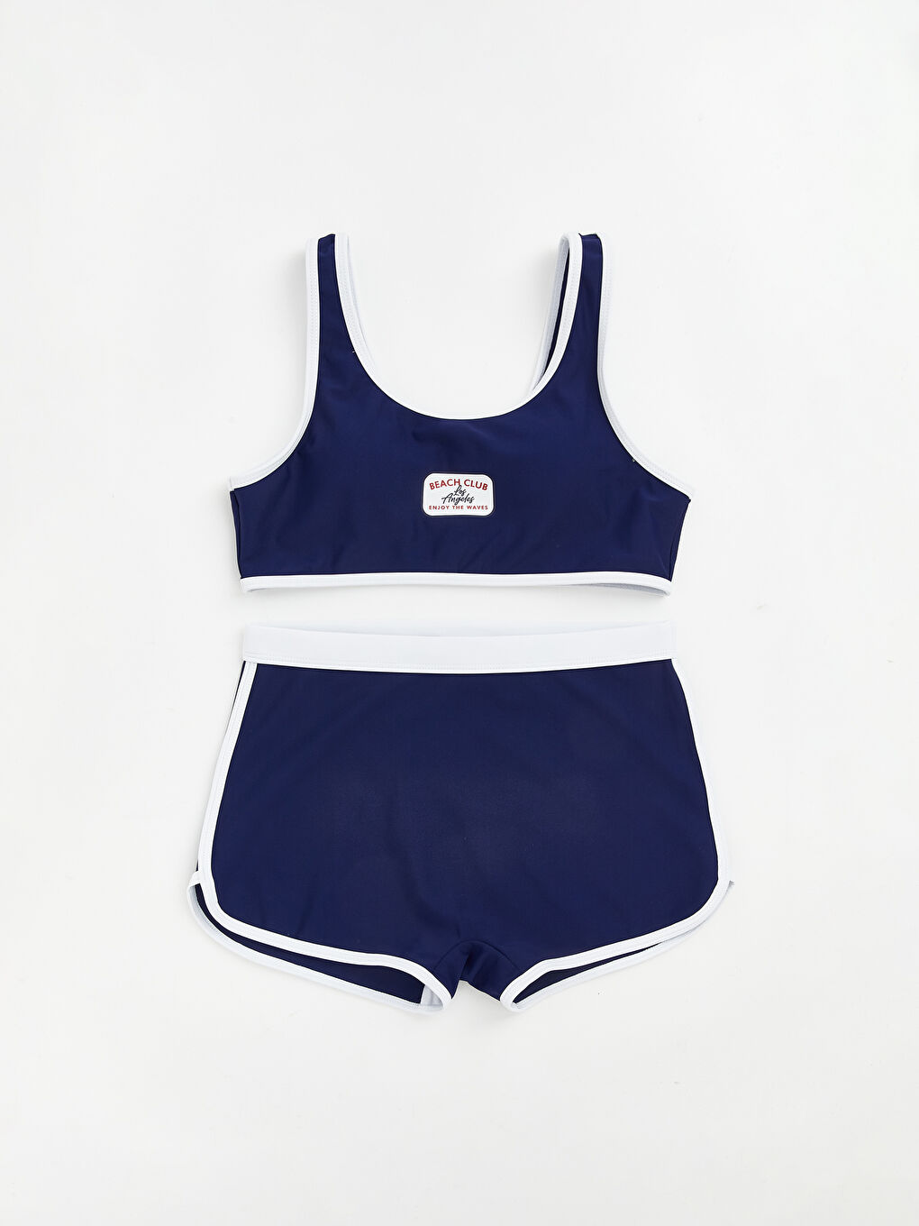 Lacivert Kız Çocuk Şortlu Bikini Takımı