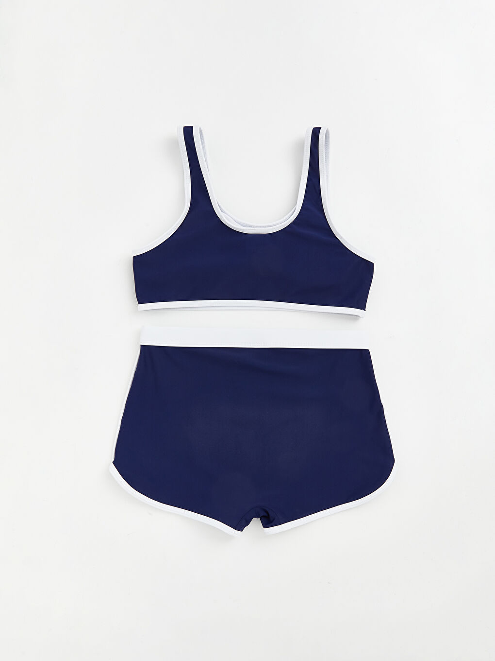 Lacivert Kız Çocuk Şortlu Bikini Takımı-1