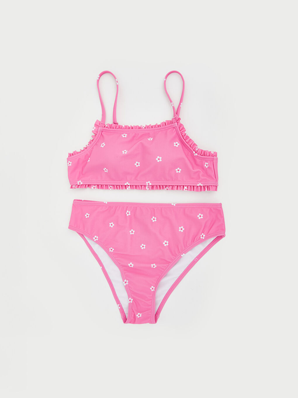 Pembe Çiçekli Kız Çocuk Bikini