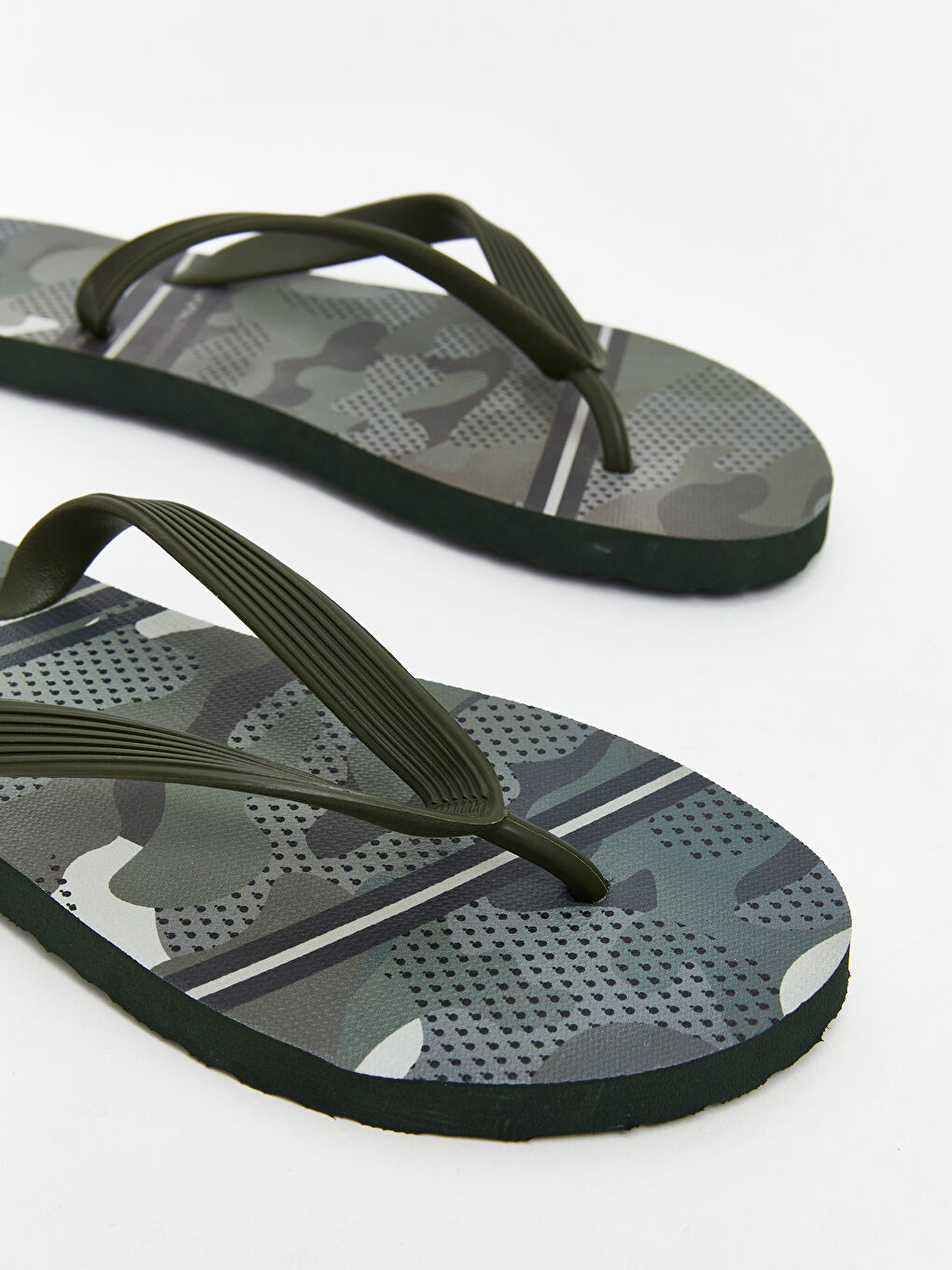 Haki Baskılı Erkek Parmak Arası Terlik-2