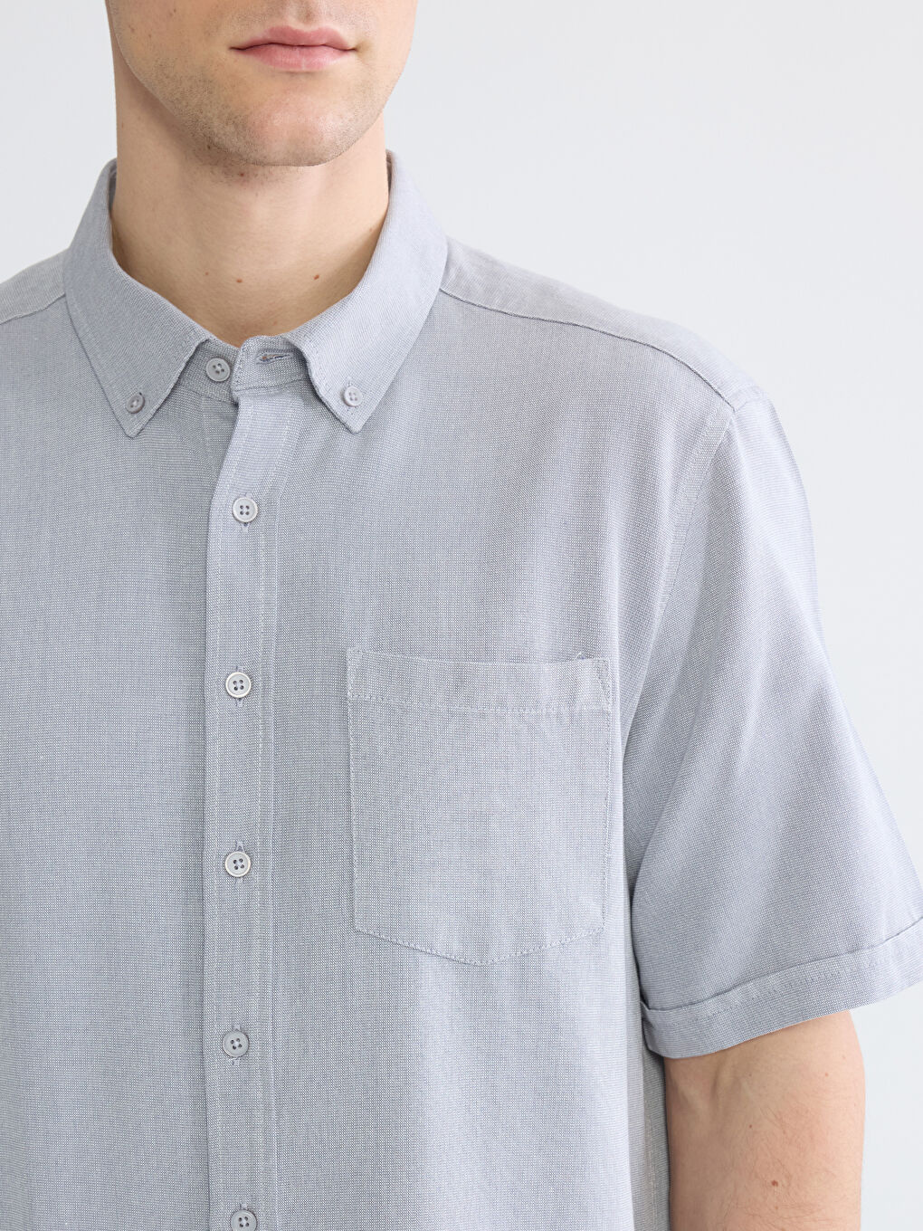 İndigo Regular Fit Armürlü Erkek Gömlek-2