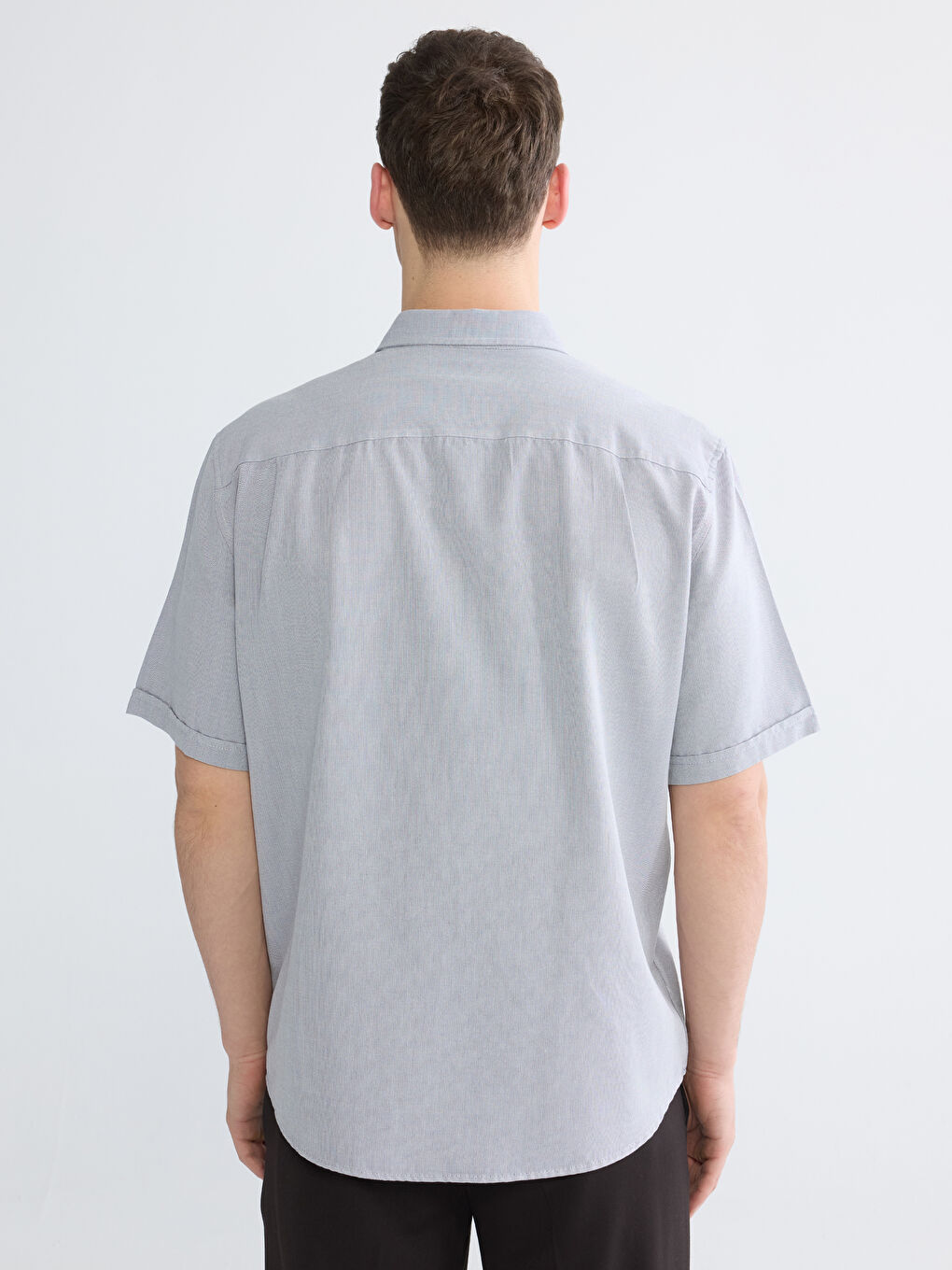 İndigo Regular Fit Armürlü Erkek Gömlek-3