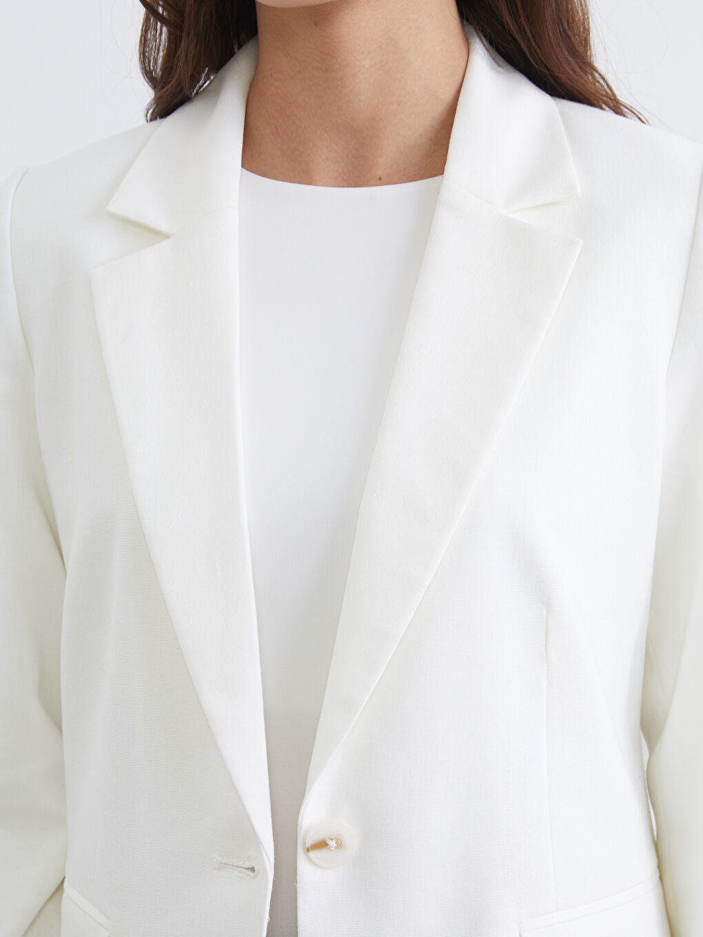 Keten Karışımlı Kadın Blazer Ceket-2