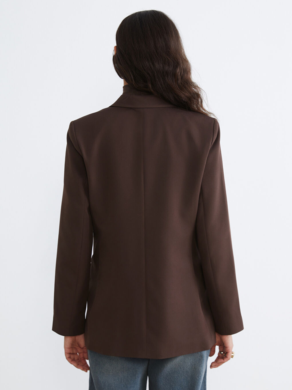 Women's Crepe Blazer Jacket with a Wrap Collar-4