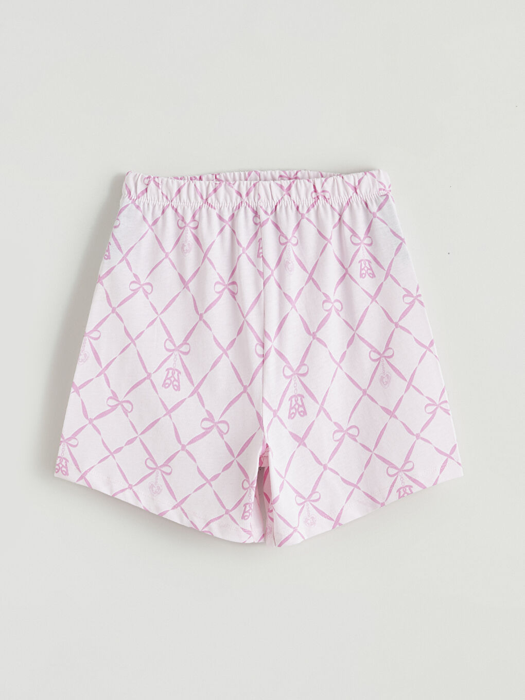 Pembe Gömlek Yaka Barbie Baskılı Kız Çocuk Şortlu Pijama Takımı-4