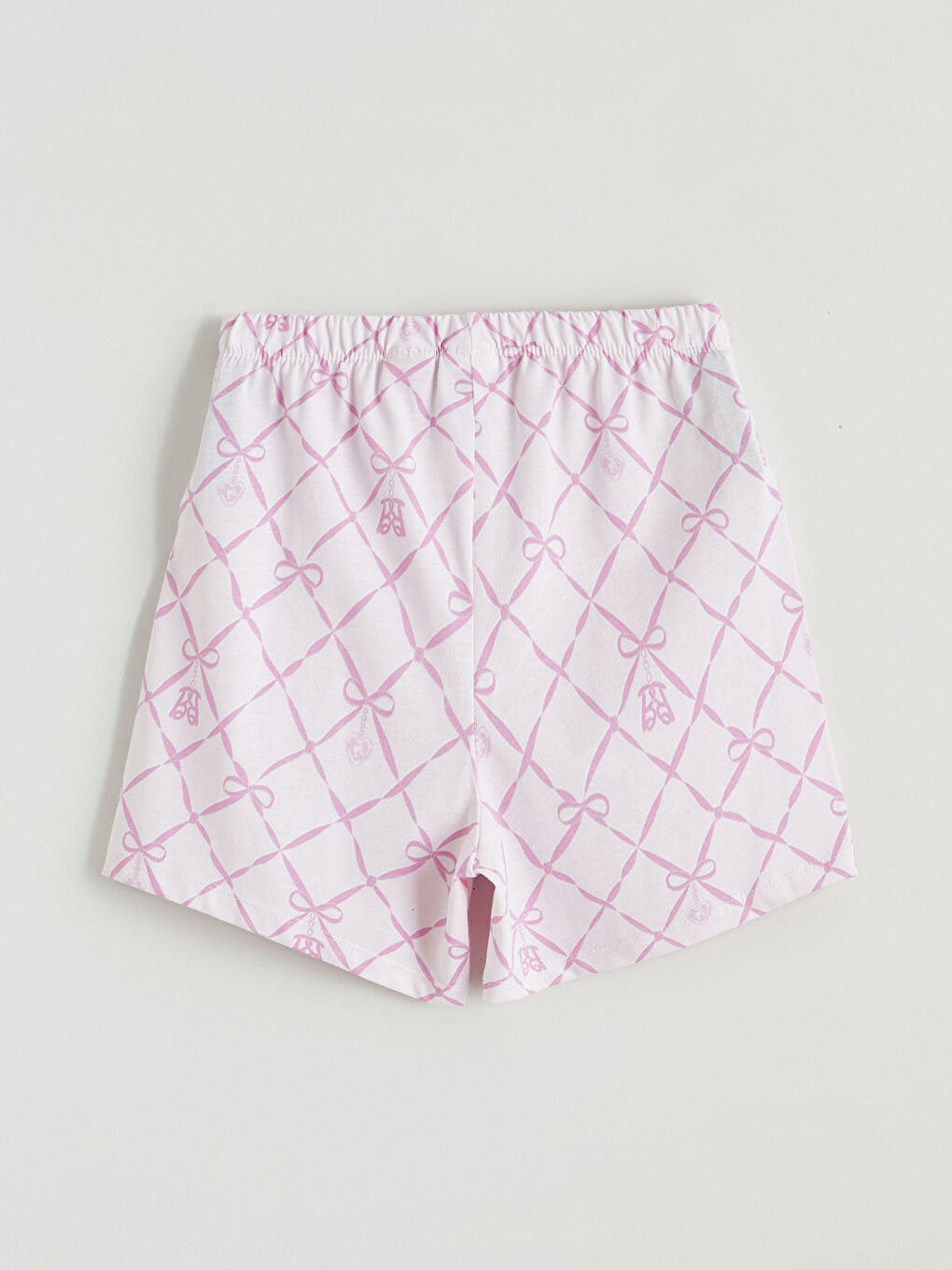 Pembe Gömlek Yaka Barbie Baskılı Kız Çocuk Şortlu Pijama Takımı-6