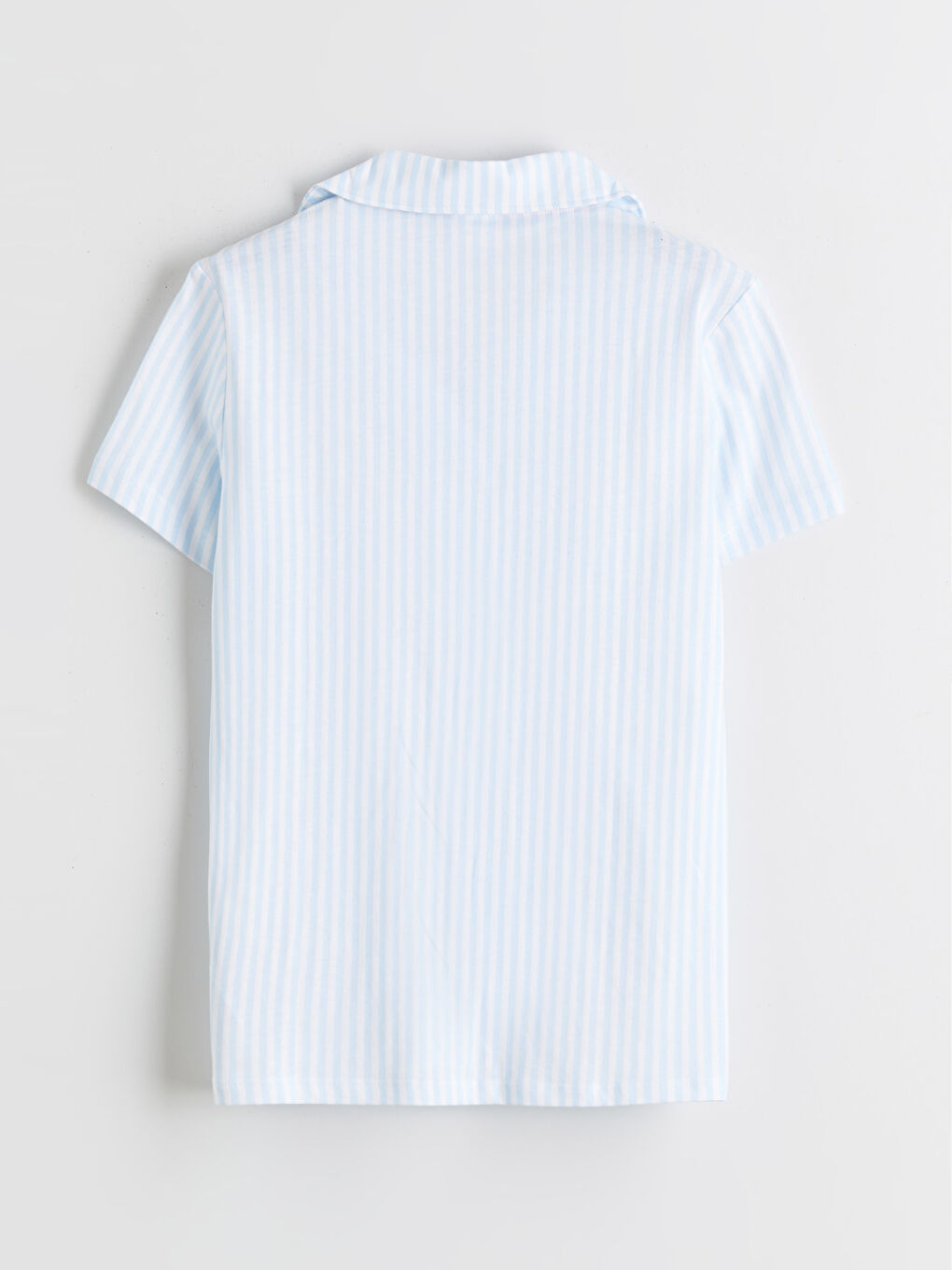 Beyaz Gömlek Yaka Çizgili Kız Çocuk Pijama Takım-2