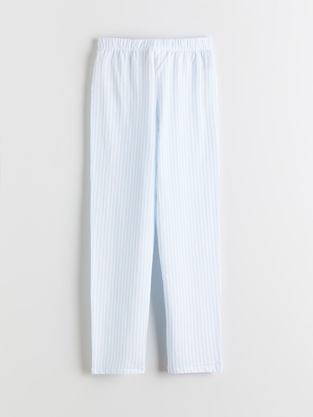 Beyaz Gömlek Yaka Çizgili Kız Çocuk Pijama Takım-4