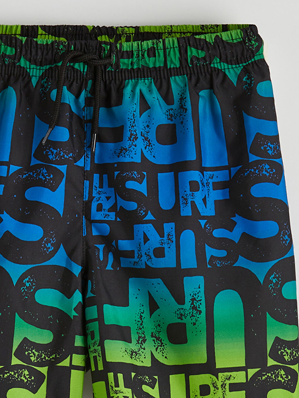 Siyah Beli Lastikli Baskılı Erkek Çocuk Deniz Şortu-2