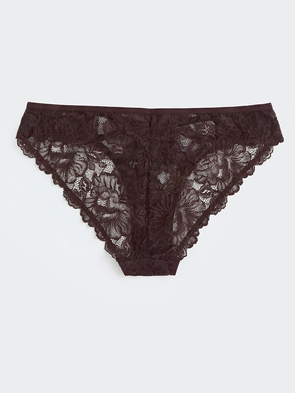 Kahverengi Çiçekli Dantelli Fantezi Bikini Külot-1