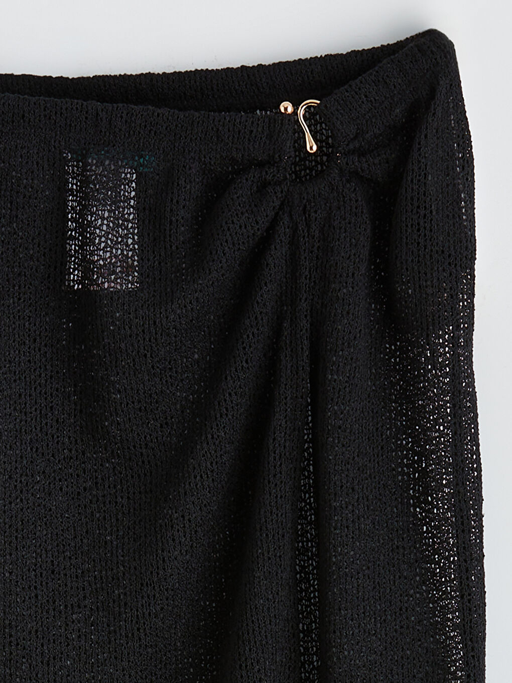 Siyah Beli Lastikli Kadın Plaj Etek-1