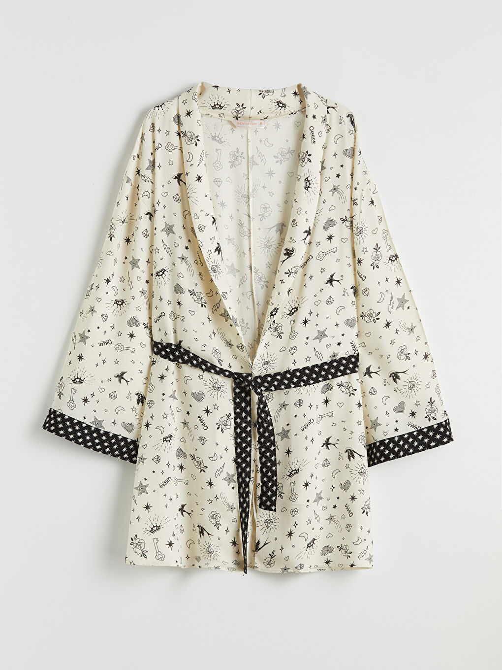 Халат женский с шалевым воротником и узором