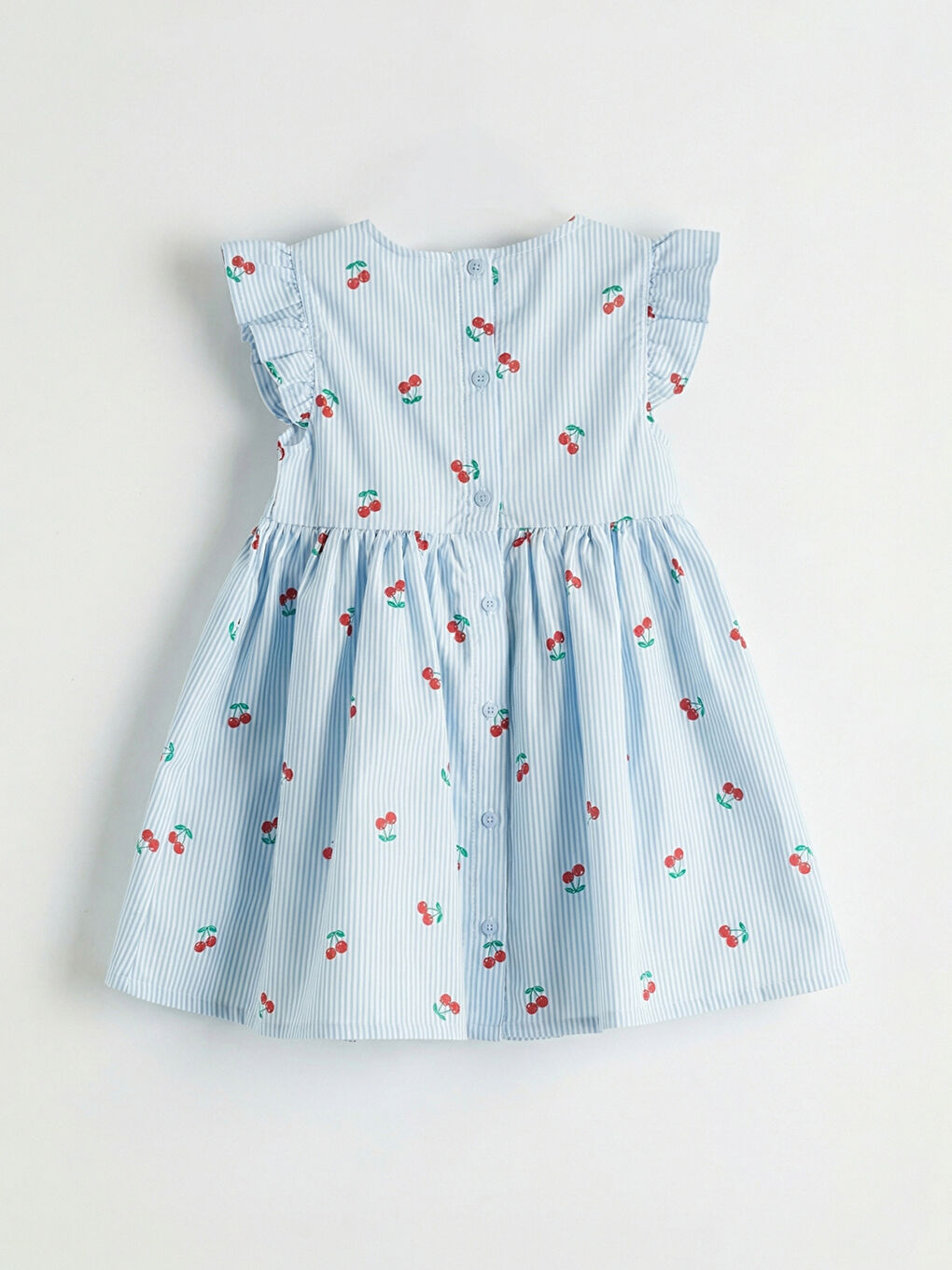 فستان بوبلين للبنات برقبة دائرية وطباعة-1