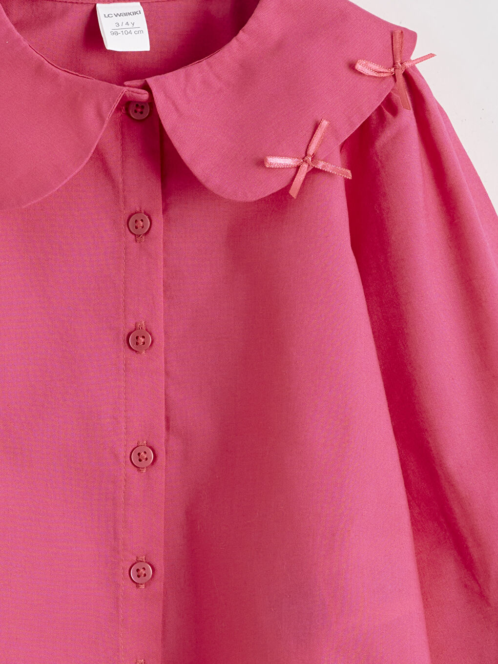 Peter Pan Collar Long Sleeve Girls' Shirt-2