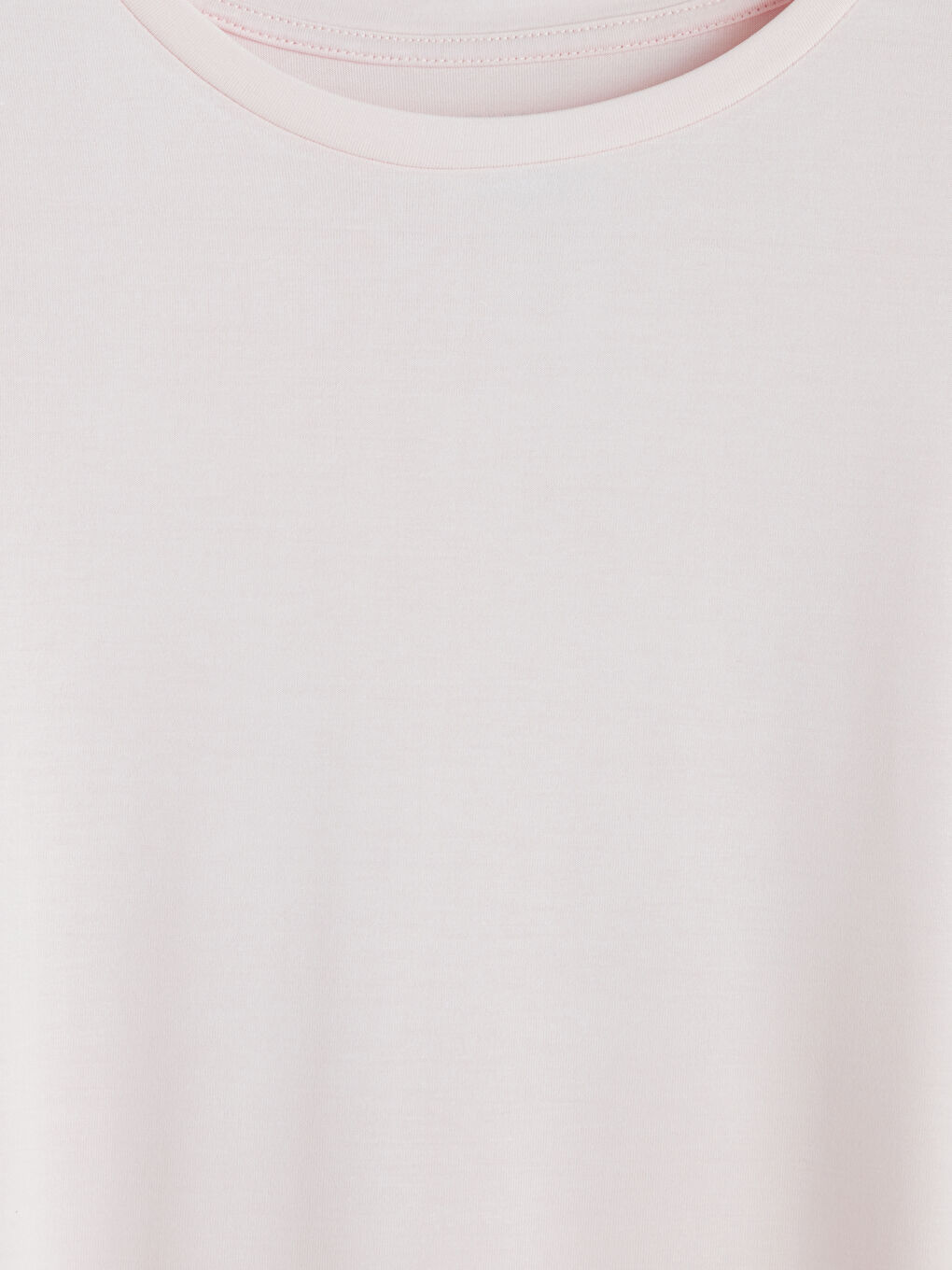 Pembe Bisiklet Yaka Oversize Kadın Spor Tişört-2