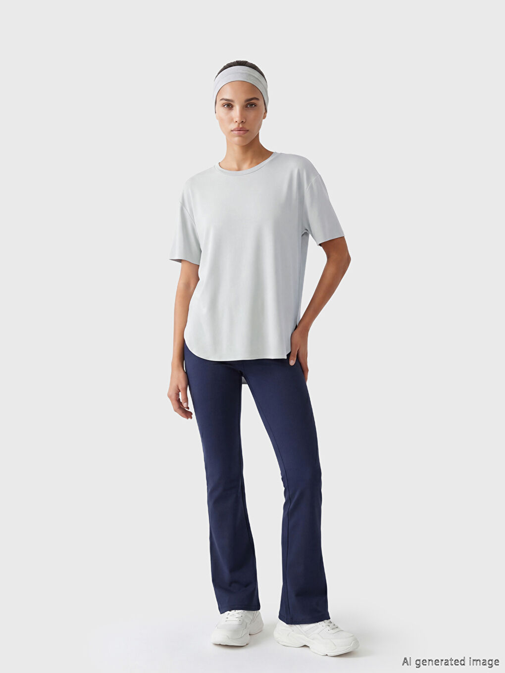 Crew Neck Oversize Women's Sports T-Shirt-1