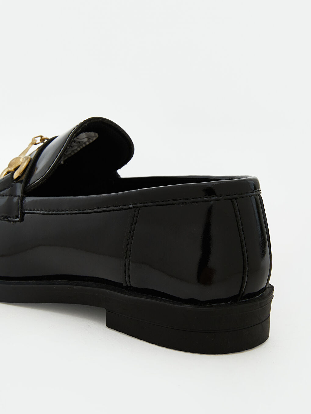 Siyah Parlak Deri Görünümlü Kız Çocuk Loafer-4