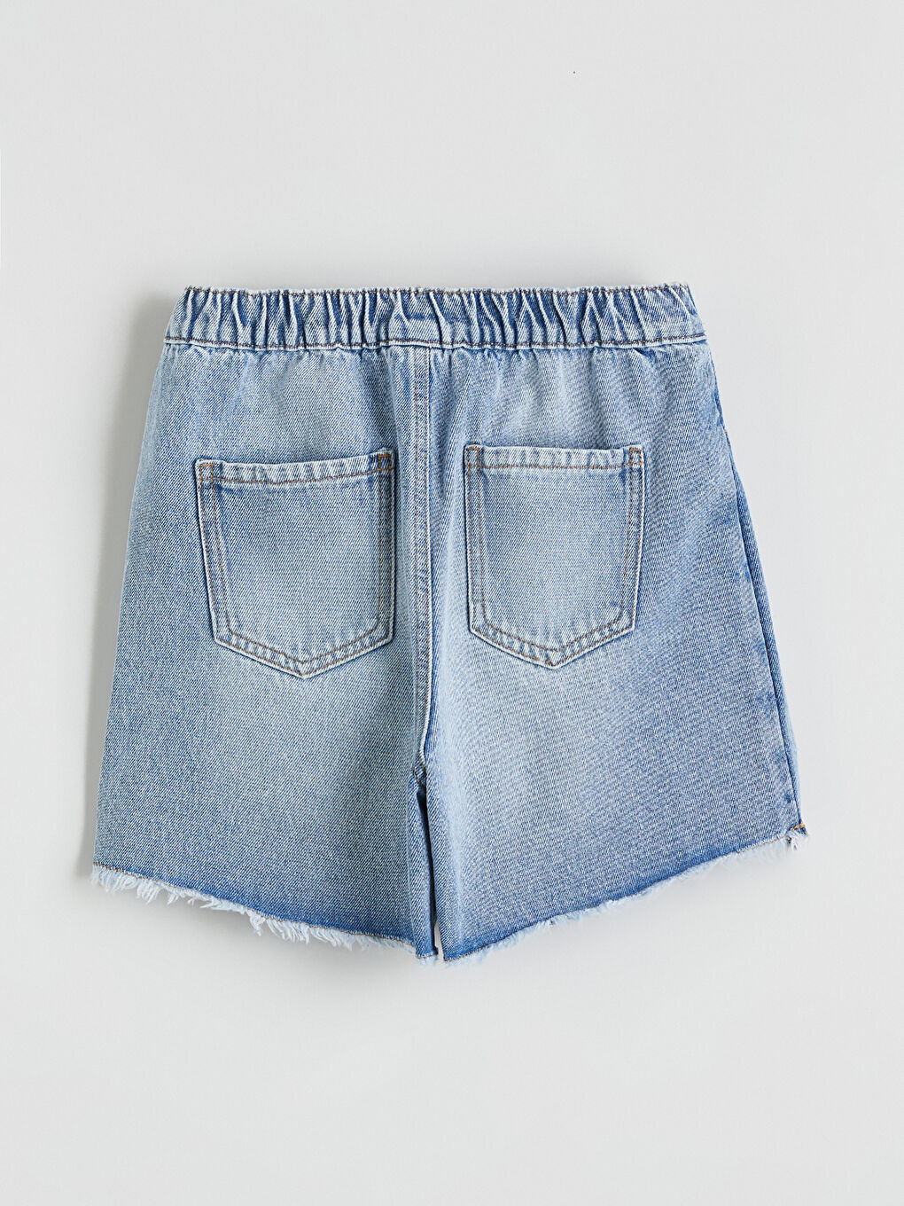 Beli Lastikli Kız Çocuk Jean Şort Etek-2