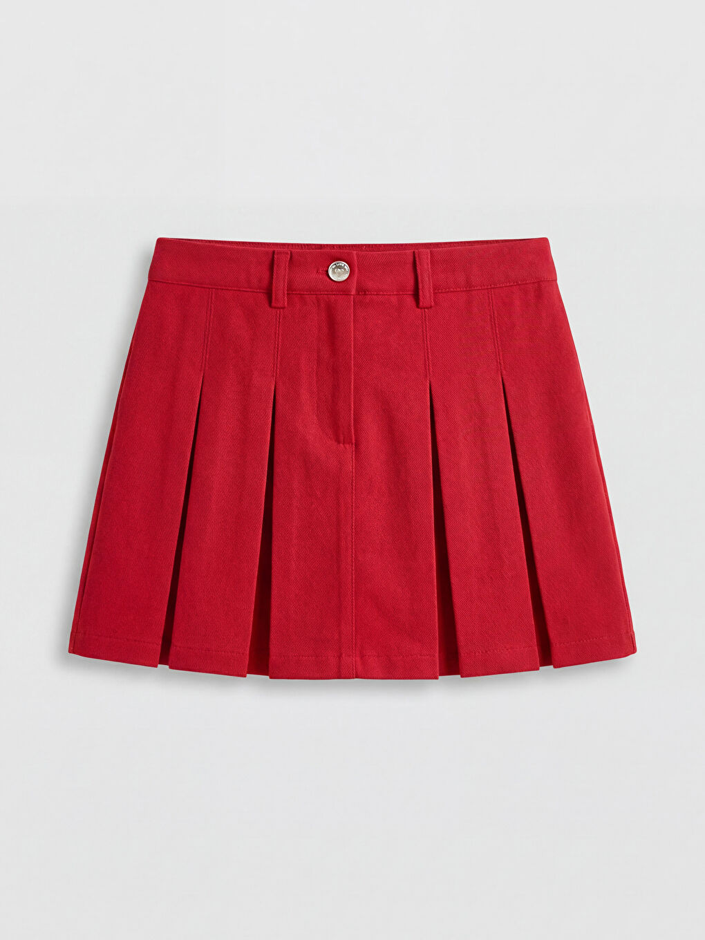 Kırmızı Kız Çocuk Gabardin Şort Etek