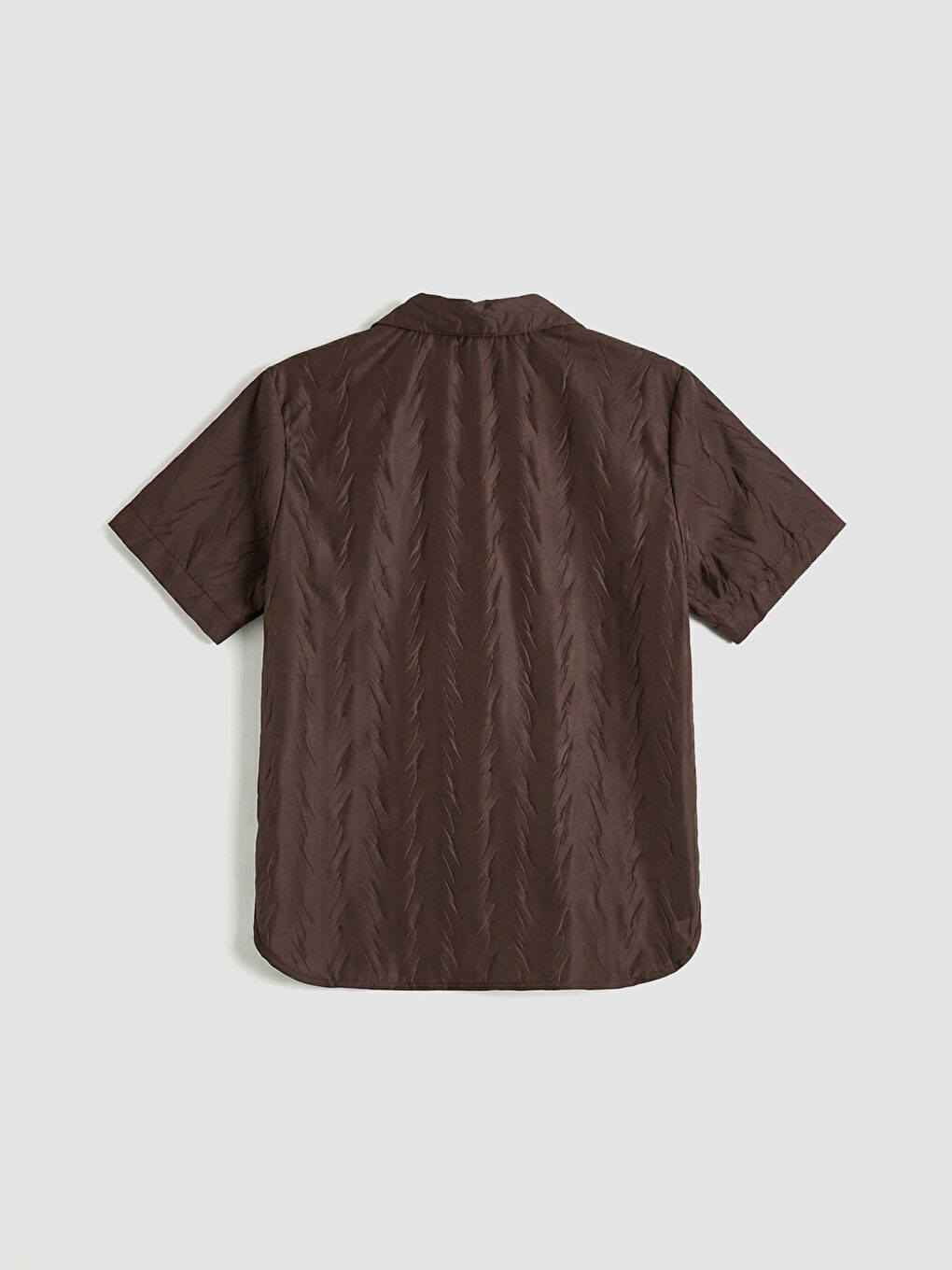 Kahverengi Gömlek Yaka Desenli Kadın Şortlu Pijama Takımı-2