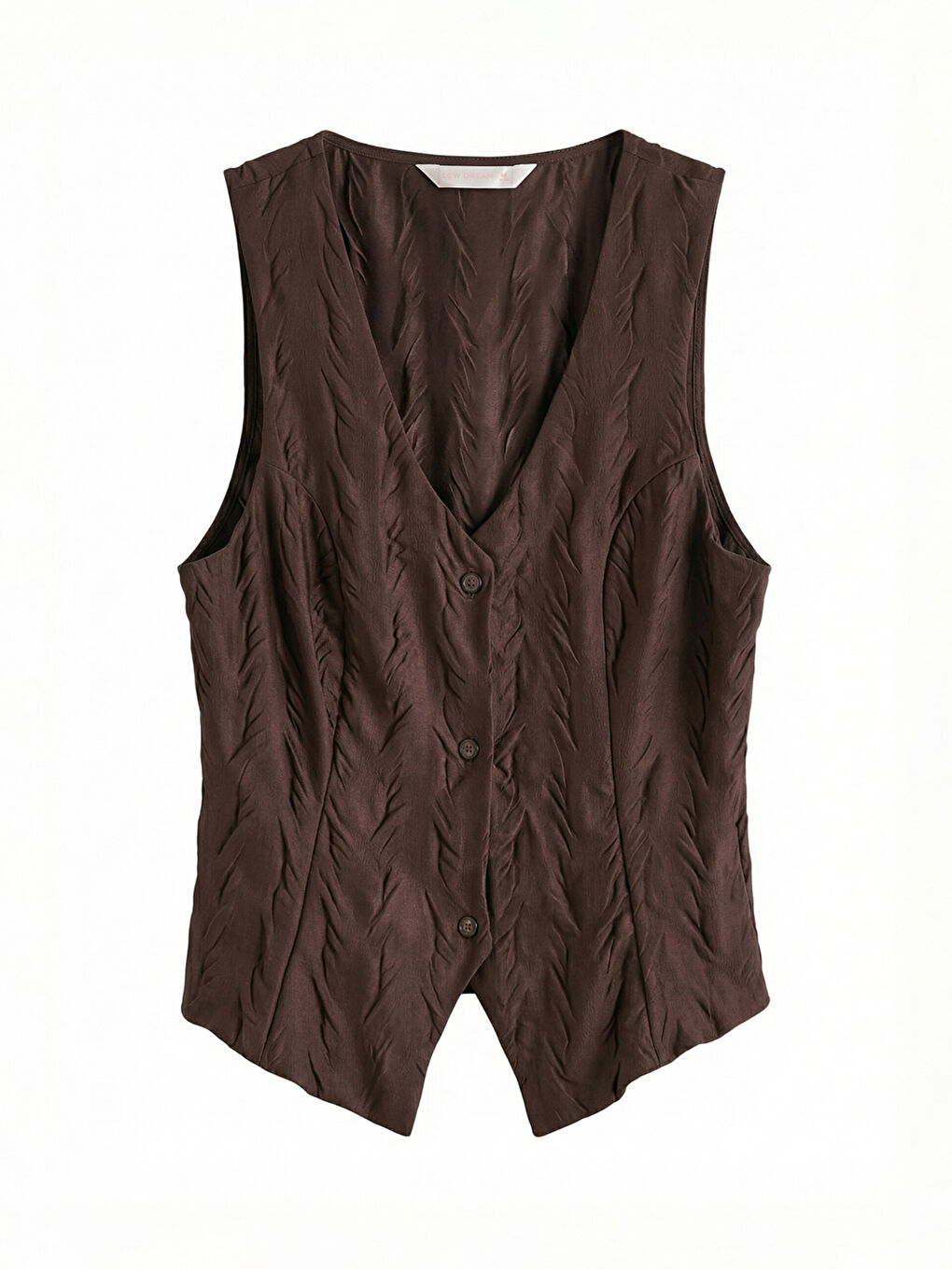 Kahverengi V Yaka Dokulu Kadın Pijama Takım-1