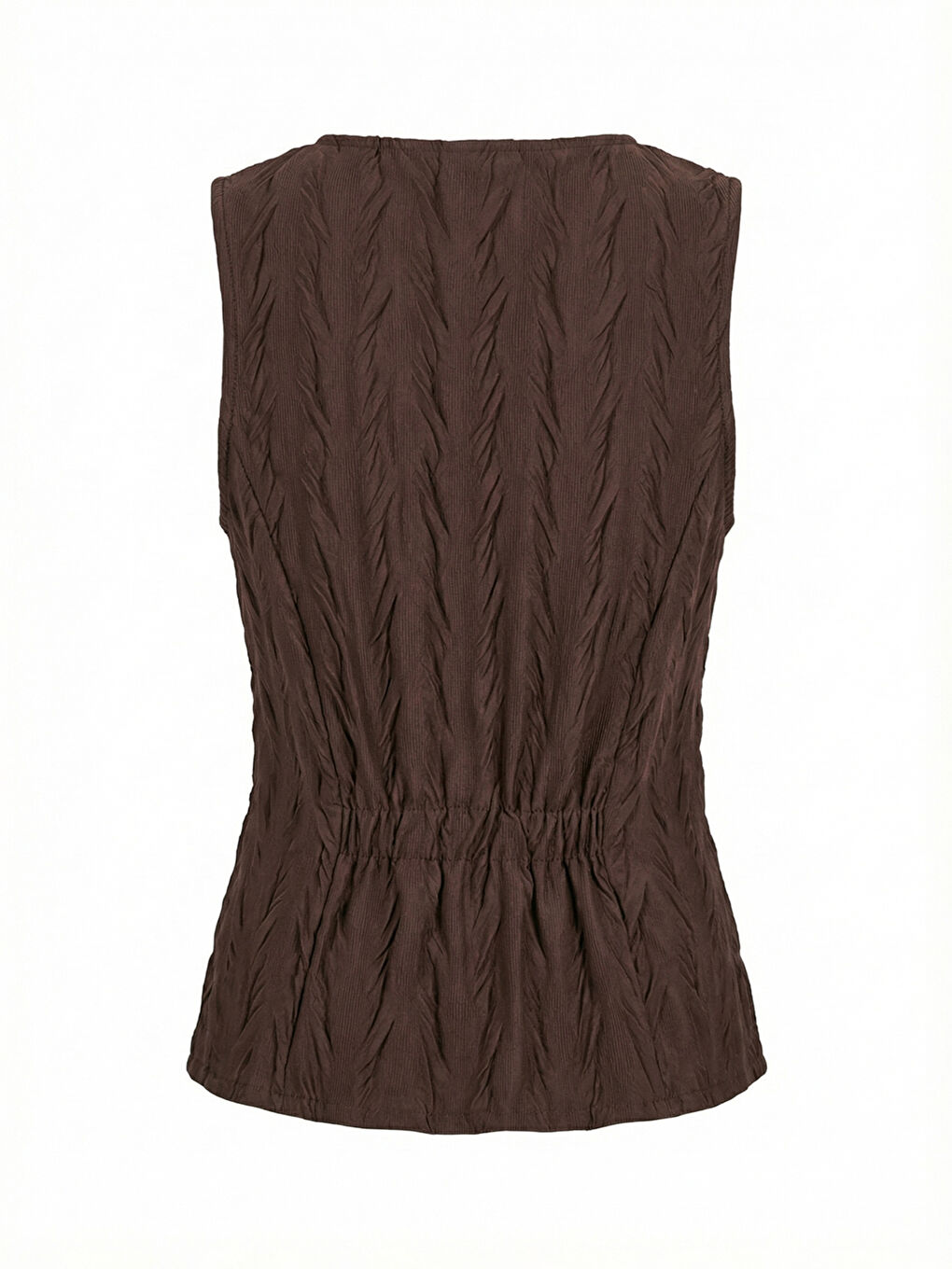 Kahverengi V Yaka Dokulu Kadın Pijama Takım-2