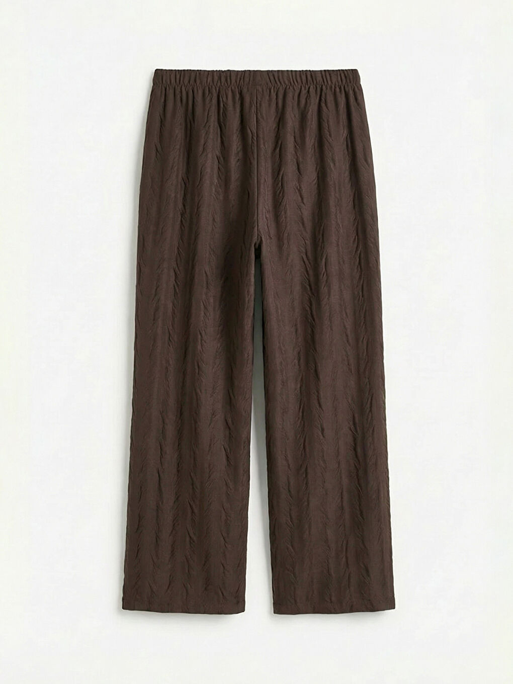 Kahverengi V Yaka Dokulu Kadın Pijama Takım-4