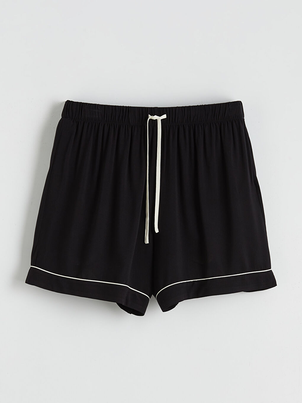 Siyah Beli Lastikli Kadın Şort Pijama Altı