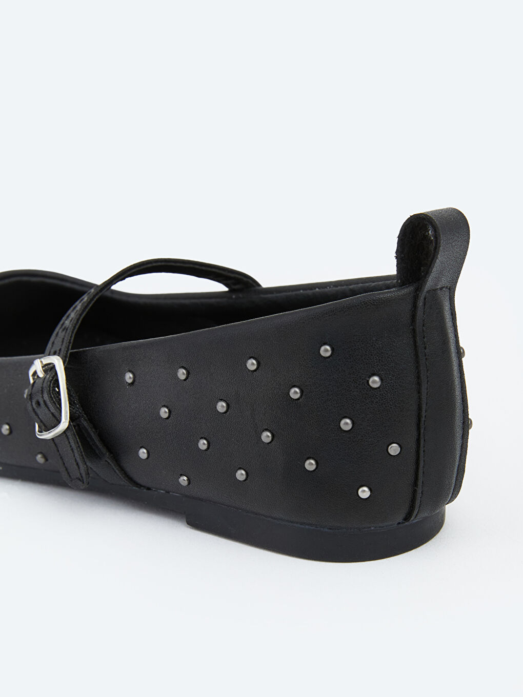 Siyah Toka Bantlı Zımba Detaylı Kız Çocuk Babet-4