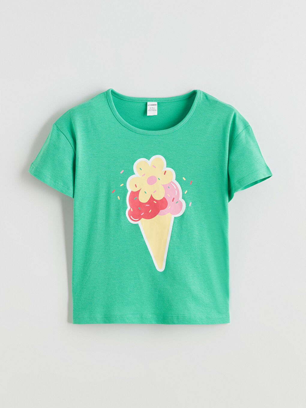 Flower Printed Girls' Jersey T-Shirt