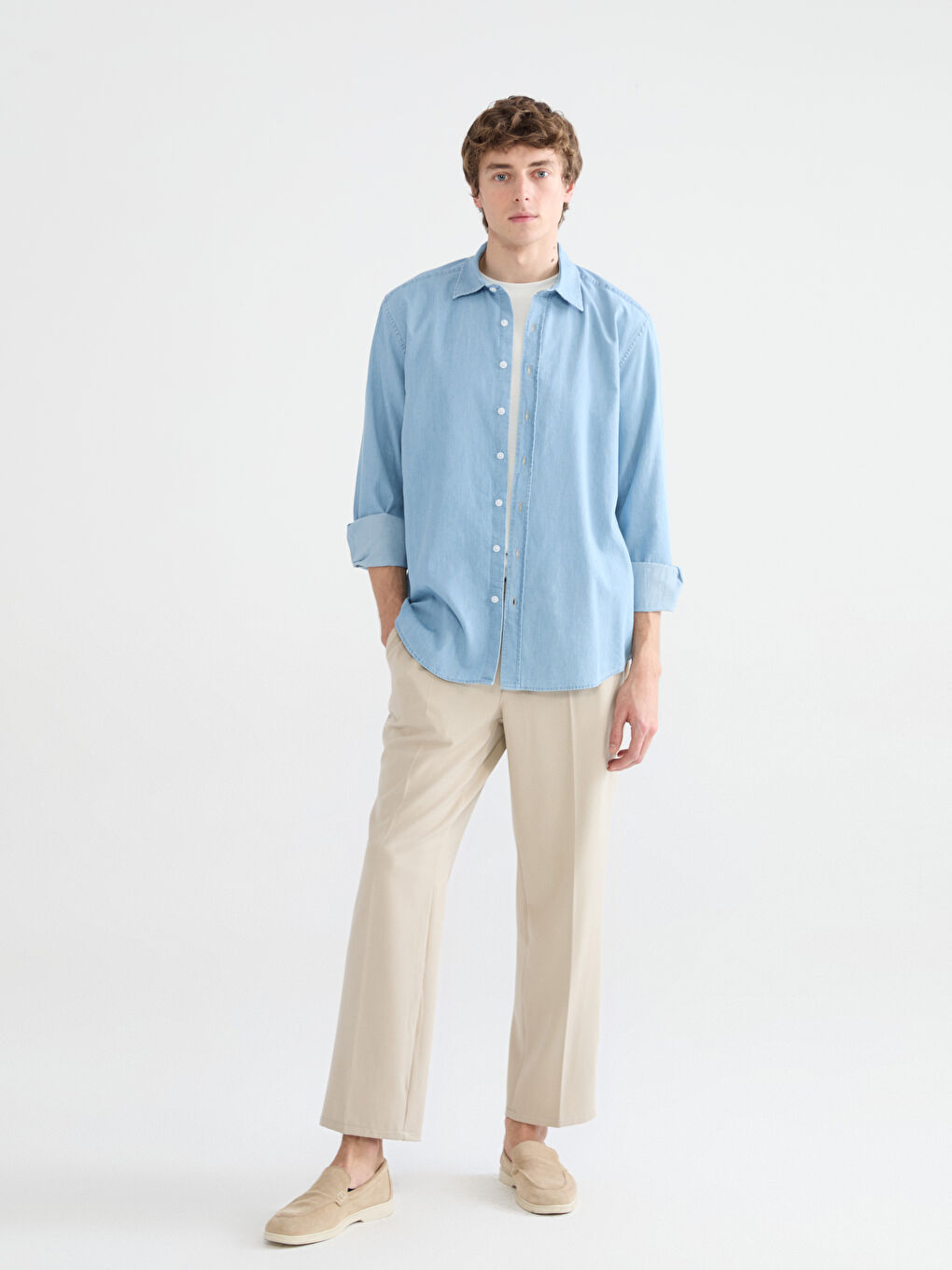 Mavi Regular Fit Gabardin Erkek Gömlek-1