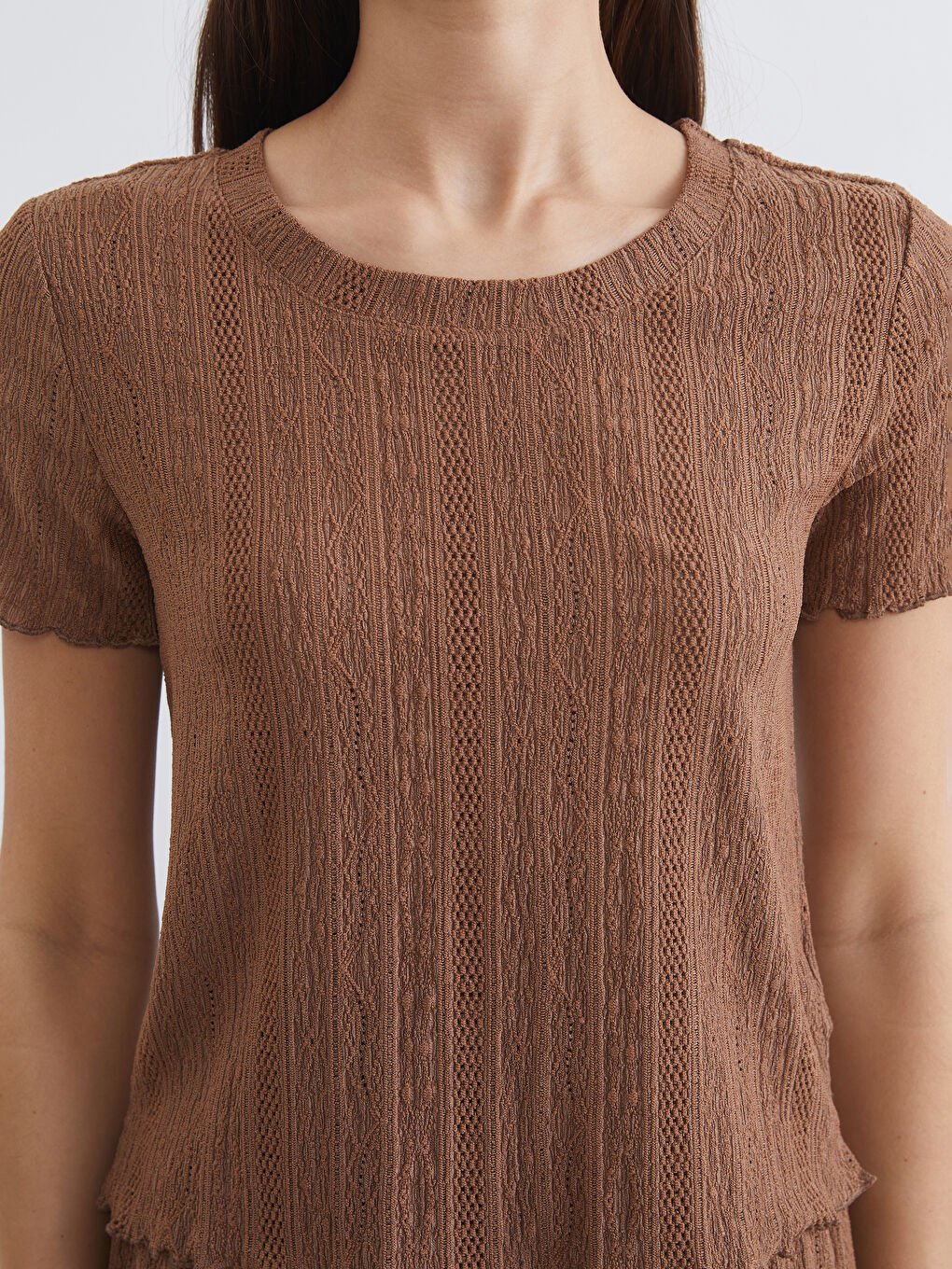 طقم بيجامات كابري بني امرأة-2