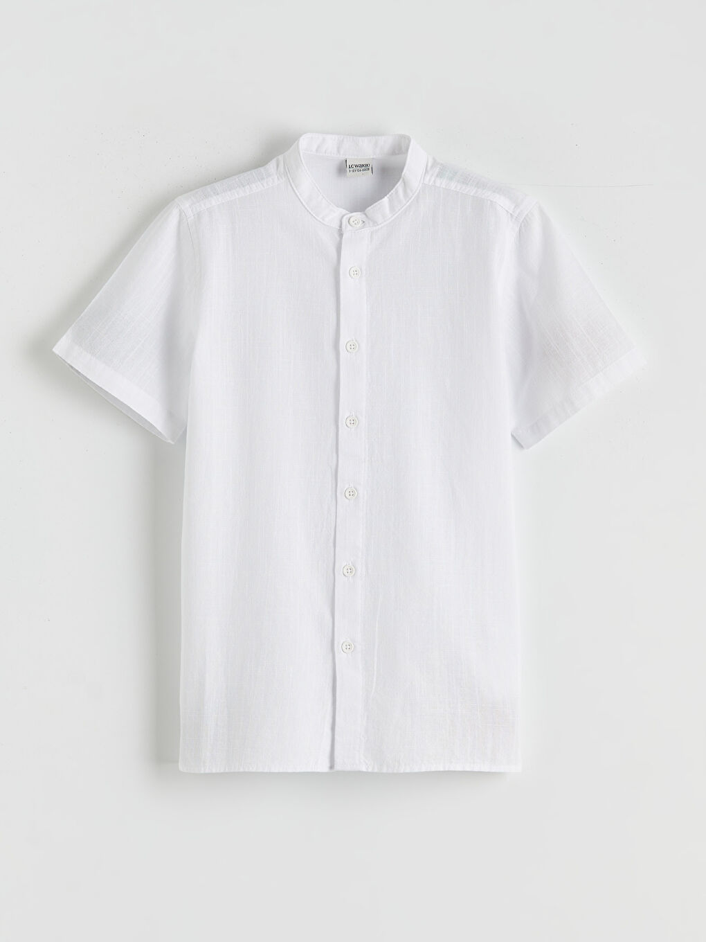 Beyaz Hakim Yaka Basic Erkek Çocuk Gömlek