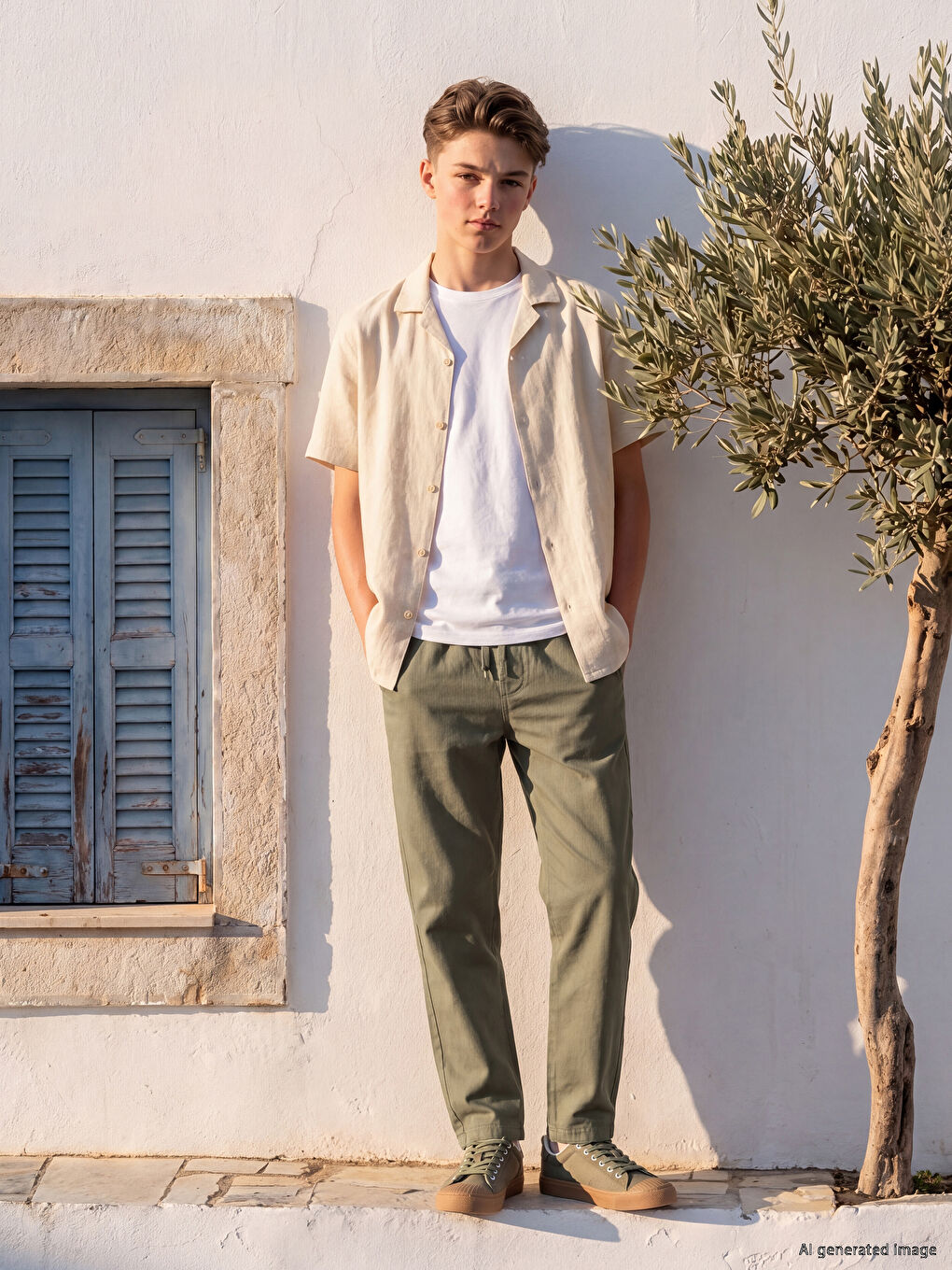 Boys' Linen Blend Trousers