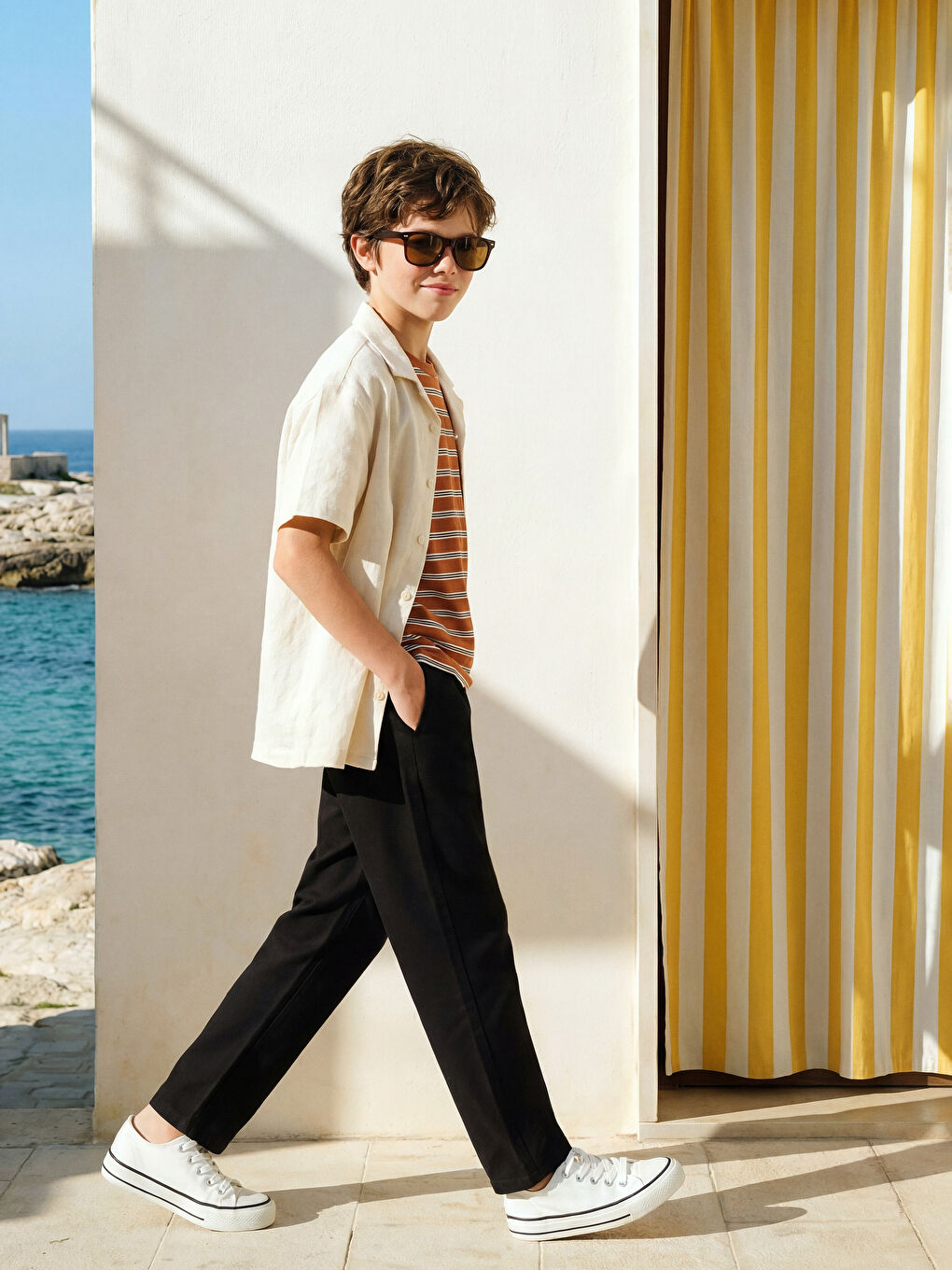 Boys' Linen Blend Trousers