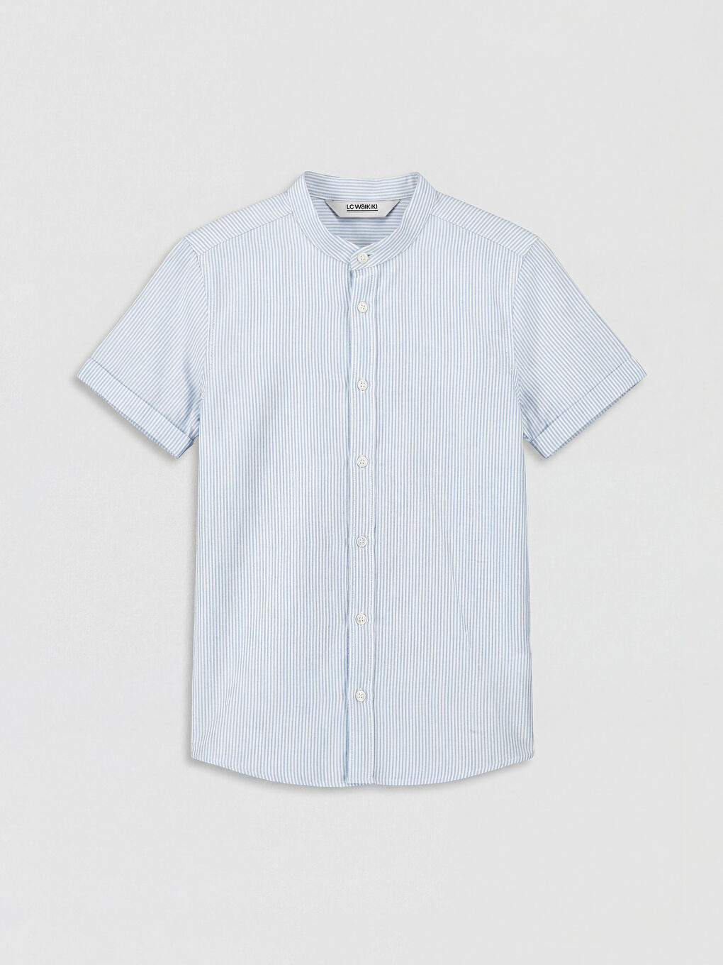 Mavi Hakim Yaka Çizgili Erkek Çocuk Gömlek