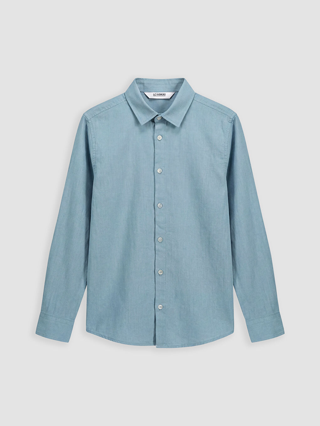 Mavi Uzun Kollu Erkek Çocuk Poplin Gömlek