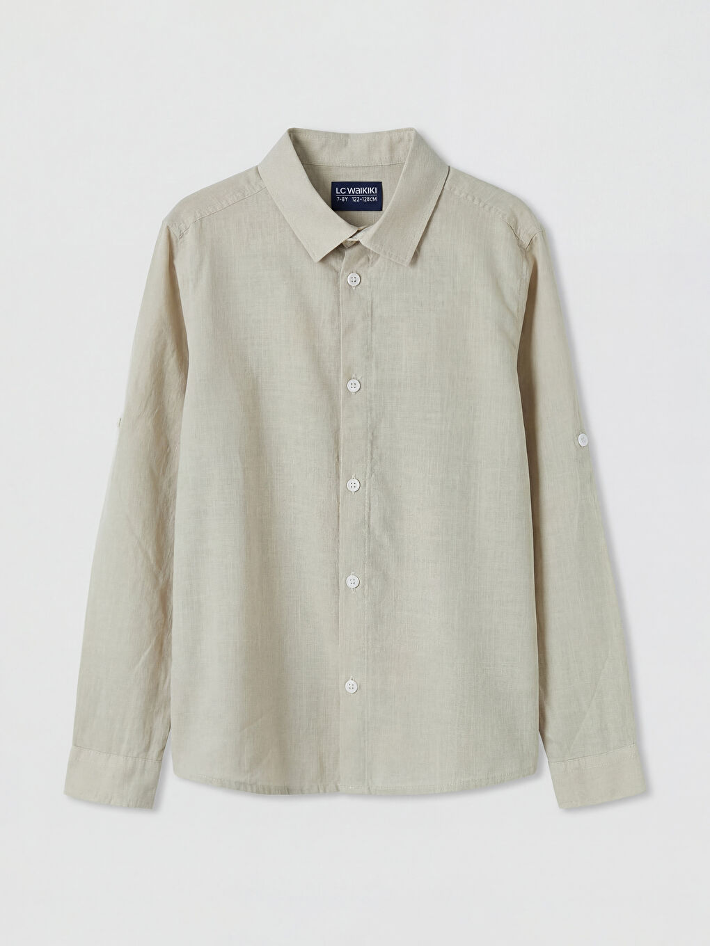 Haki Uzun Kollu Erkek Çocuk Poplin Gömlek
