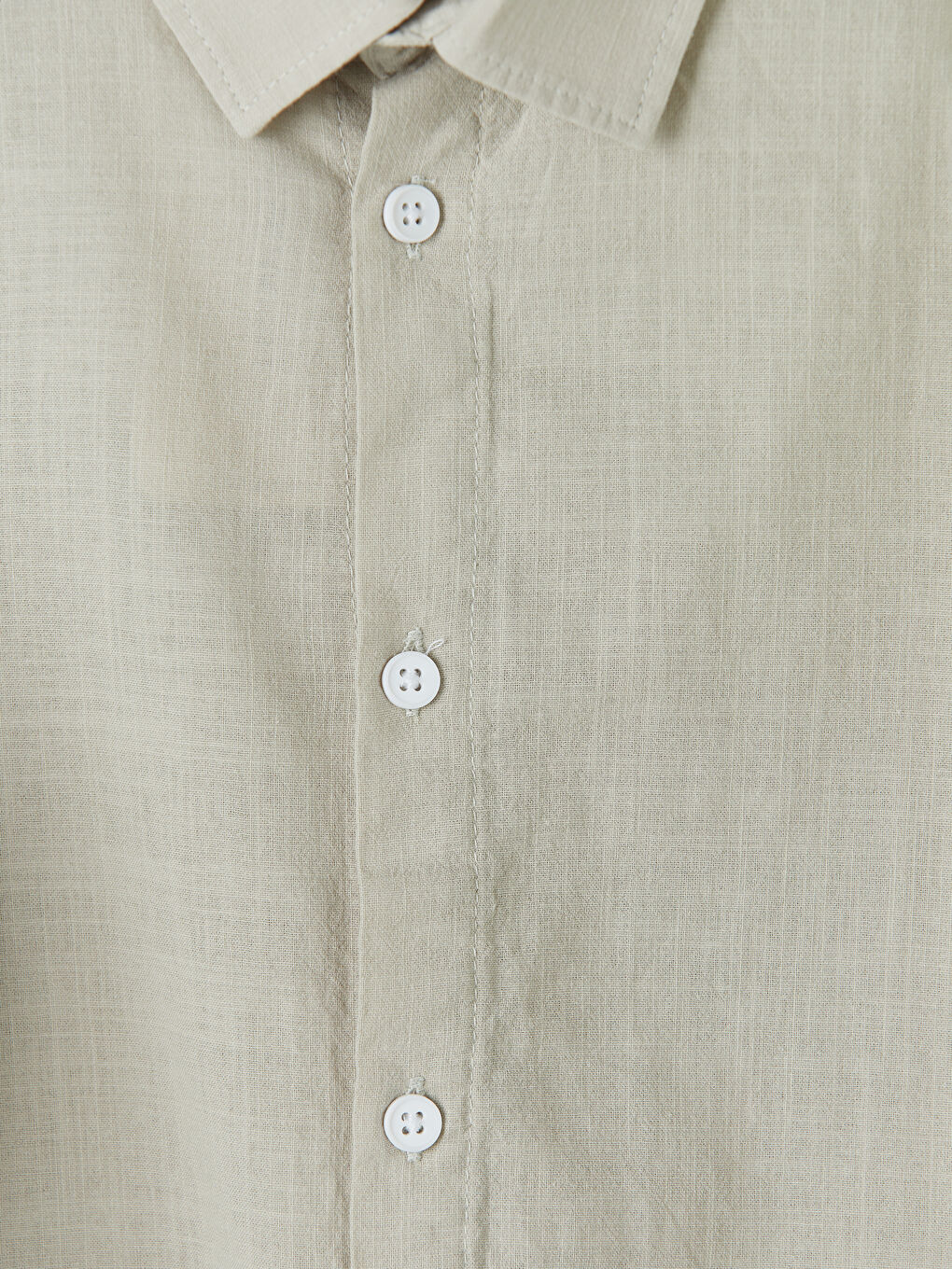 Haki Uzun Kollu Erkek Çocuk Poplin Gömlek-2