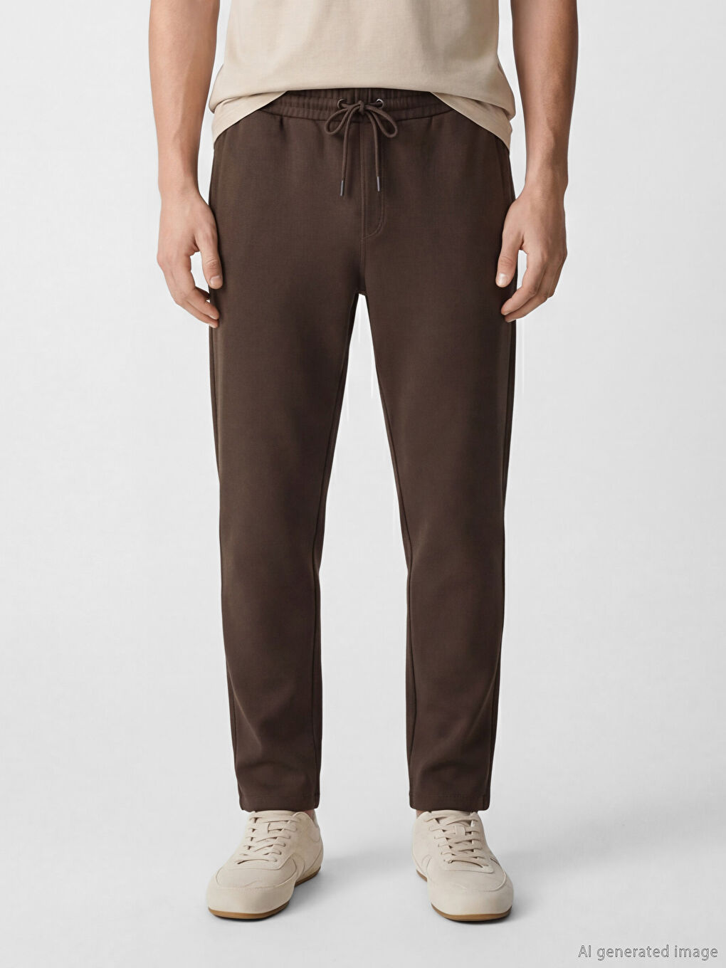 Kahverengi Standart Kalıp Erkek Eşofman Altı-1