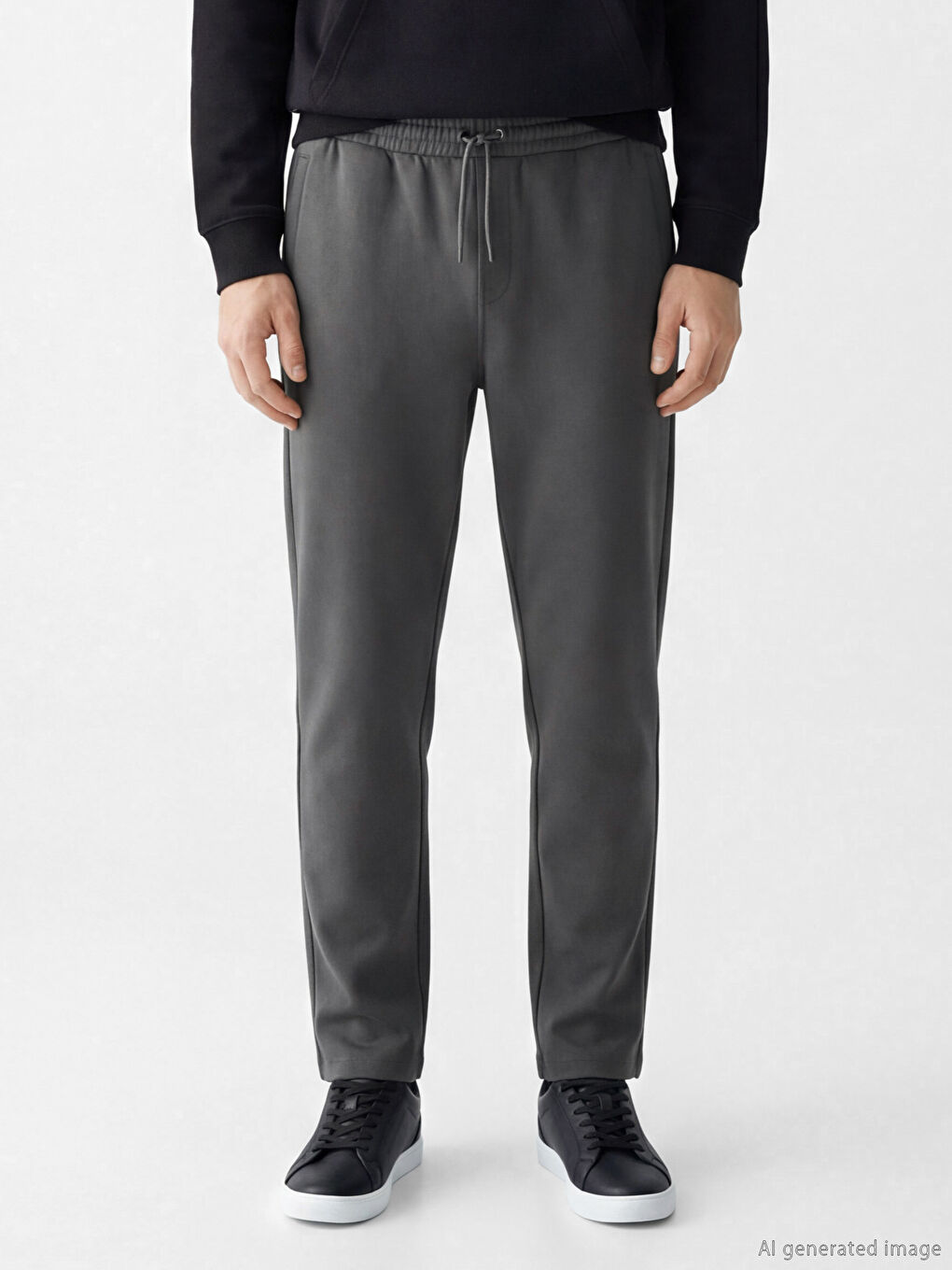 Gri Standart Kalıp Erkek Eşofman Altı-1