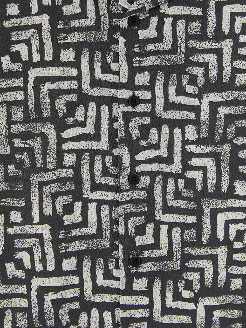 Siyah Desenli Kısa Kollu Erkek Çocuk Gömlek-2