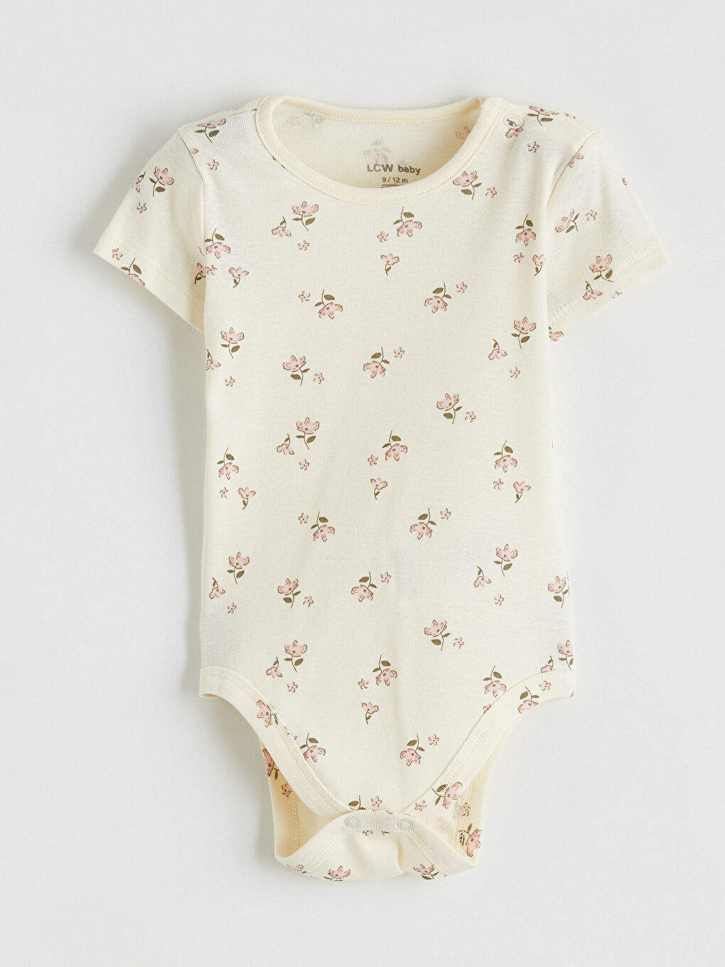 Two-piece snap-closure bodysuit set for baby girls with a crew neck.-8