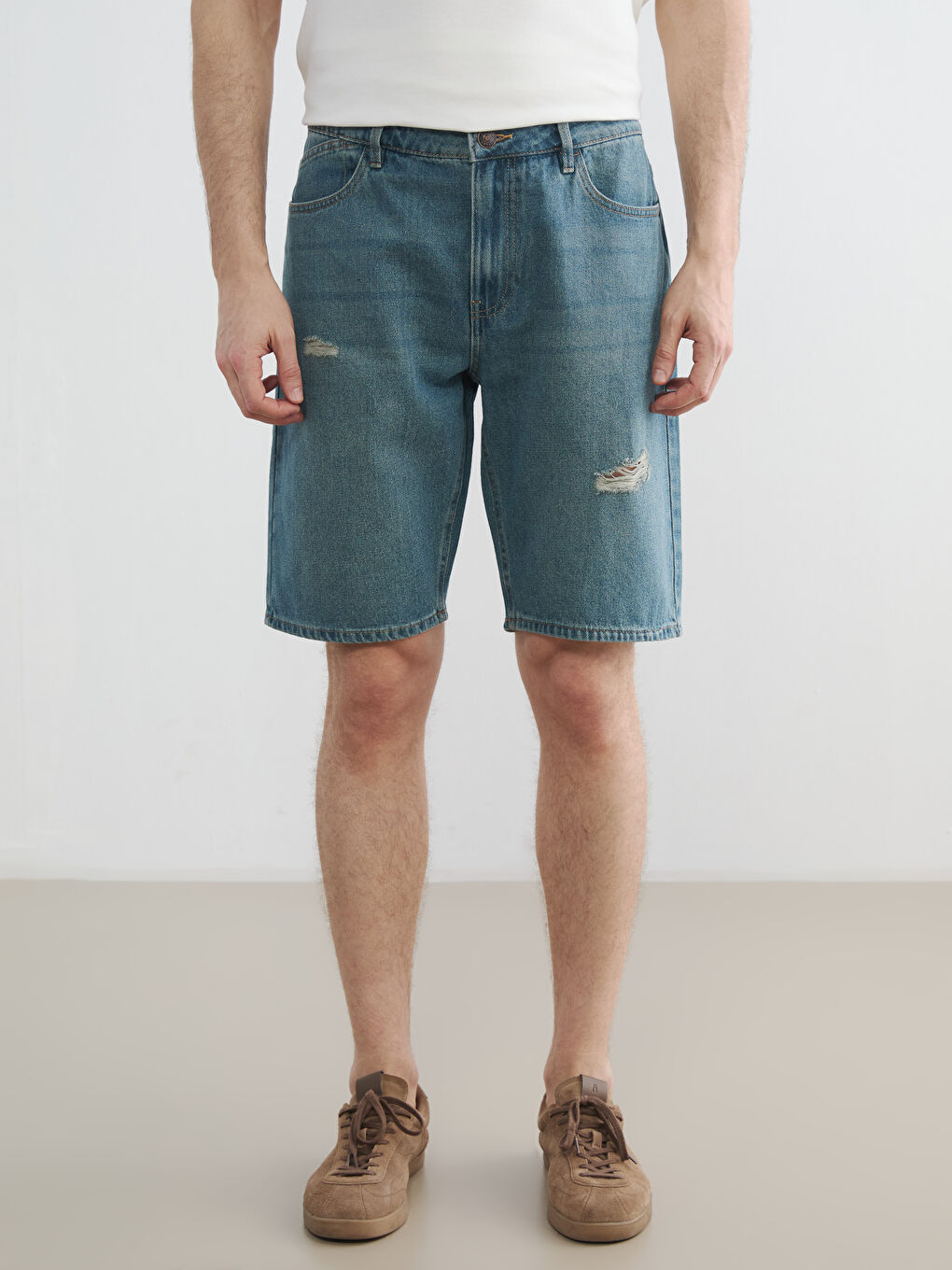 Regular Fit Men's Denim Shorts-1